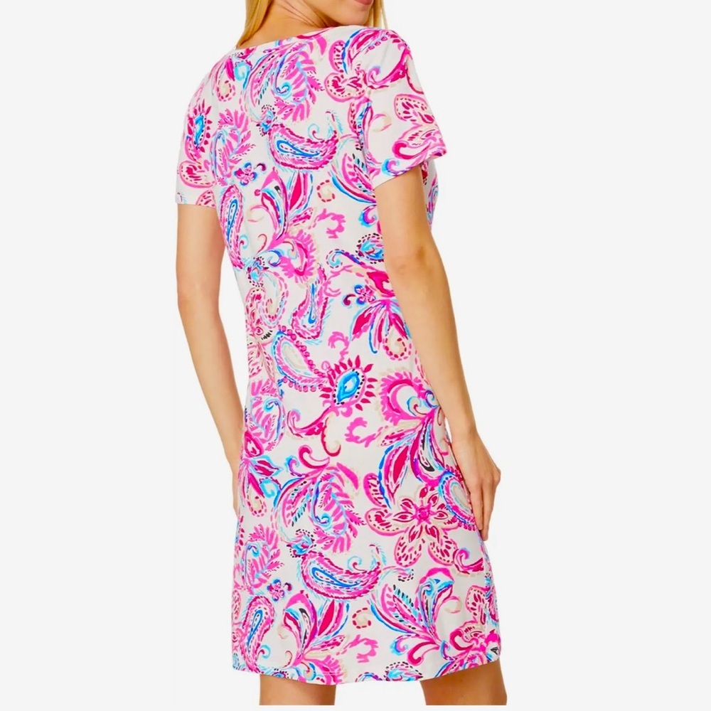 LILLY PULITZER CODY SHORT SLEEVE DRESS XXL COCONUT - FLITTING ABOUT Excellent - Picture 5 of 10